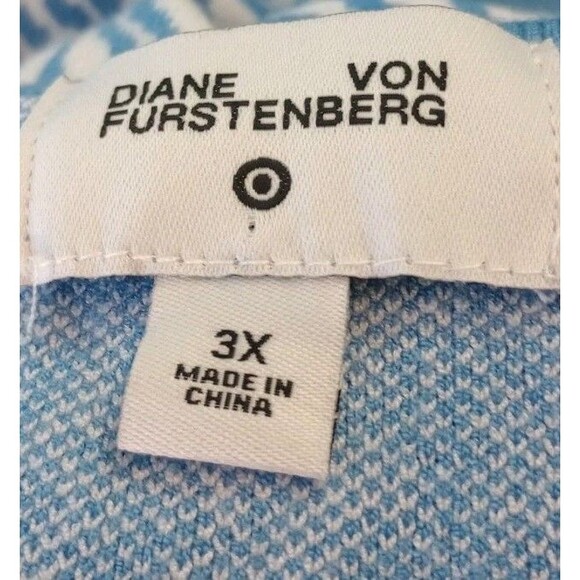 Diane Von Furstenberg for Target Collared Blue Sweaterknit Wrap Dress Size 3X - Picture 3 of 4